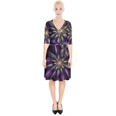 Fractal Flower Floral Abstract Wrap Up Cocktail Dress