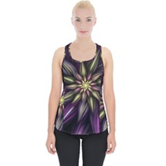 Fractal Flower Floral Abstract Piece Up Tank Top by HermanTelo