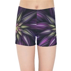 Fractal Flower Floral Abstract Kids  Sports Shorts