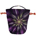 Fractal Flower Floral Abstract Drawstring Bucket Bag View2