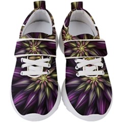 Fractal Flower Floral Abstract Kids  Velcro Strap Shoes