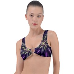 Fractal Flower Floral Abstract Ring Detail Bikini Top by HermanTelo