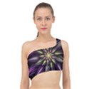 Fractal Flower Floral Abstract Spliced Up Bikini Top  View1