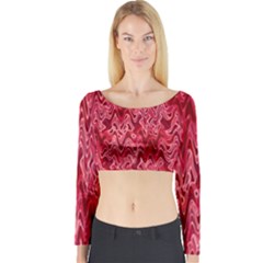 Background Abstract Surface Red Long Sleeve Crop Top by HermanTelo