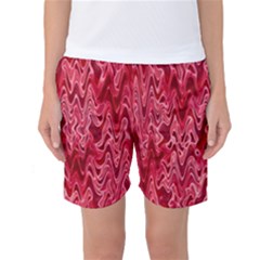 Background Abstract Surface Red Women s Basketball Shorts