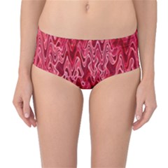 Background Abstract Surface Red Mid-waist Bikini Bottoms