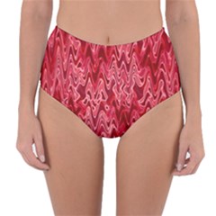 Background Abstract Surface Red Reversible High-waist Bikini Bottoms