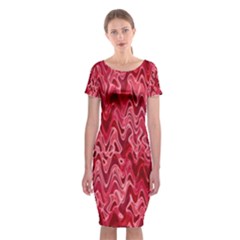 Background Abstract Surface Red Classic Short Sleeve Midi Dress