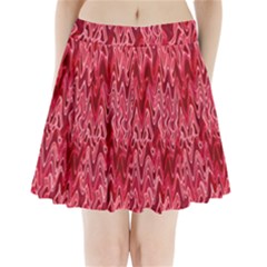 Background Abstract Surface Red Pleated Mini Skirt