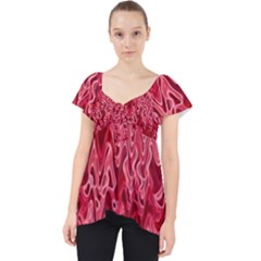 Background Abstract Surface Red Lace Front Dolly Top by HermanTelo