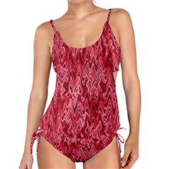 Background Abstract Surface Red Tankini Set