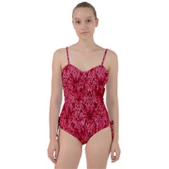 Background Abstract Surface Red Sweetheart Tankini Set