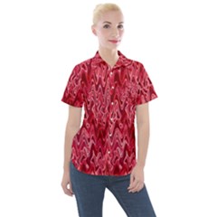 Background Abstract Surface Red Women s Short Sleeve Pocket Shirt