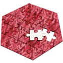 Background Abstract Surface Red Wooden Puzzle Hexagon View2