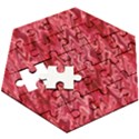 Background Abstract Surface Red Wooden Puzzle Hexagon View3