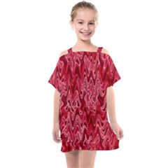 Background Abstract Surface Red Kids  One Piece Chiffon Dress