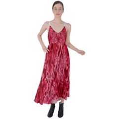 Background Abstract Surface Red Tie Back Maxi Dress by HermanTelo