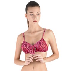 Background Abstract Surface Red Tie Up Cut Bikini Top