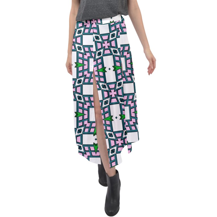 Illustrations Texture Modern Velour Split Maxi Skirt