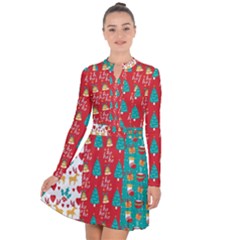 Funny Christmas Pattern Long Sleeve Panel Dress by Vaneshart