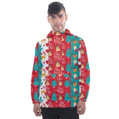 Funny Christmas Pattern Men s Front Pocket Pullover Windbreaker