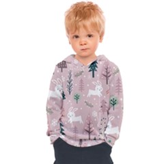 Winter Season Seamless Pattern Decoration Kids  Overhead Hoodie