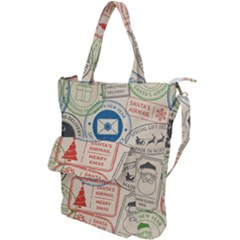 Christmas Postal Pattern Shoulder Tote Bag by Vaneshart