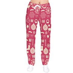 Christmas Pattern Background Women Velvet Drawstring Pants by Vaneshart