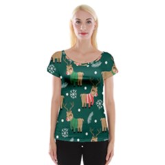 Cute Christmas Pattern Doodl Cap Sleeve Top by Vaneshart