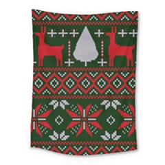 Christmas Pattern Knitted Design Medium Tapestry by Vaneshart