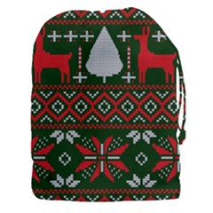 Christmas Pattern Knitted Design Drawstring Pouch (3xl) by Vaneshart