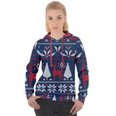 Knitted Christmas Pattern Women s Overhead Hoodie by Vaneshart