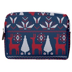 Knitted Christmas Pattern Make Up Pouch (medium) by Vaneshart