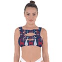 Knitted Christmas Pattern Bandaged Up Bikini Top View1