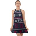 Beautiful Knitted Christmas Pattern Halter Tie Back Chiffon Dress View1