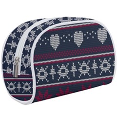 Beautiful Knitted Christmas Pattern Makeup Case (large) by Vaneshart