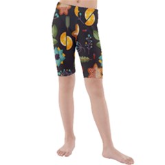 Christmas Seamless Pattern Kids  Mid Length Swim Shorts by Vaneshart