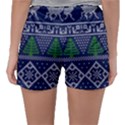 Beautiful Knitted Christmas Pattern Blur Green Sleepwear Shorts View2