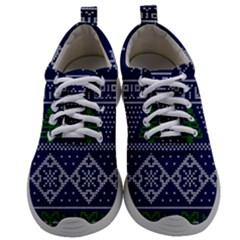 Beautiful Knitted Christmas Pattern Blur Green Mens Athletic Shoes