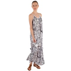 Animal Seamless Pattern Cami Maxi Ruffle Chiffon Dress