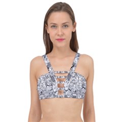 Animal Seamless Pattern Cage Up Bikini Top