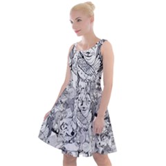 Animal Seamless Pattern Knee Length Skater Dress