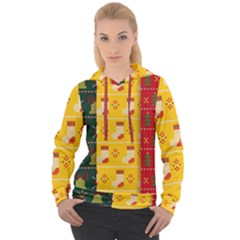 Knitted Christmas Pattern With Socks Bells Women s Overhead Hoodie by Vaneshart