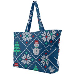 Knitted Christmas Pattern Simple Shoulder Bag by Vaneshart