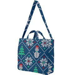 Knitted Christmas Pattern Square Shoulder Tote Bag