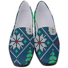 Knitted Christmas Pattern Women s Classic Loafer Heels