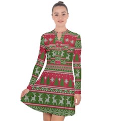 Christmas Knitting Pattern Long Sleeve Panel Dress by Vaneshart