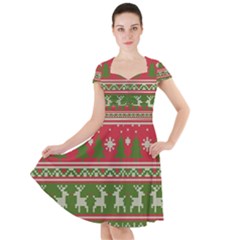 Christmas Knitting Pattern Cap Sleeve Midi Dress by Vaneshart