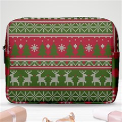 Christmas Knitting Pattern Make Up Pouch (large)