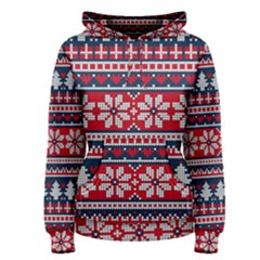 Beautiful Knitted Christmas Pattern Women s Pullover Hoodie